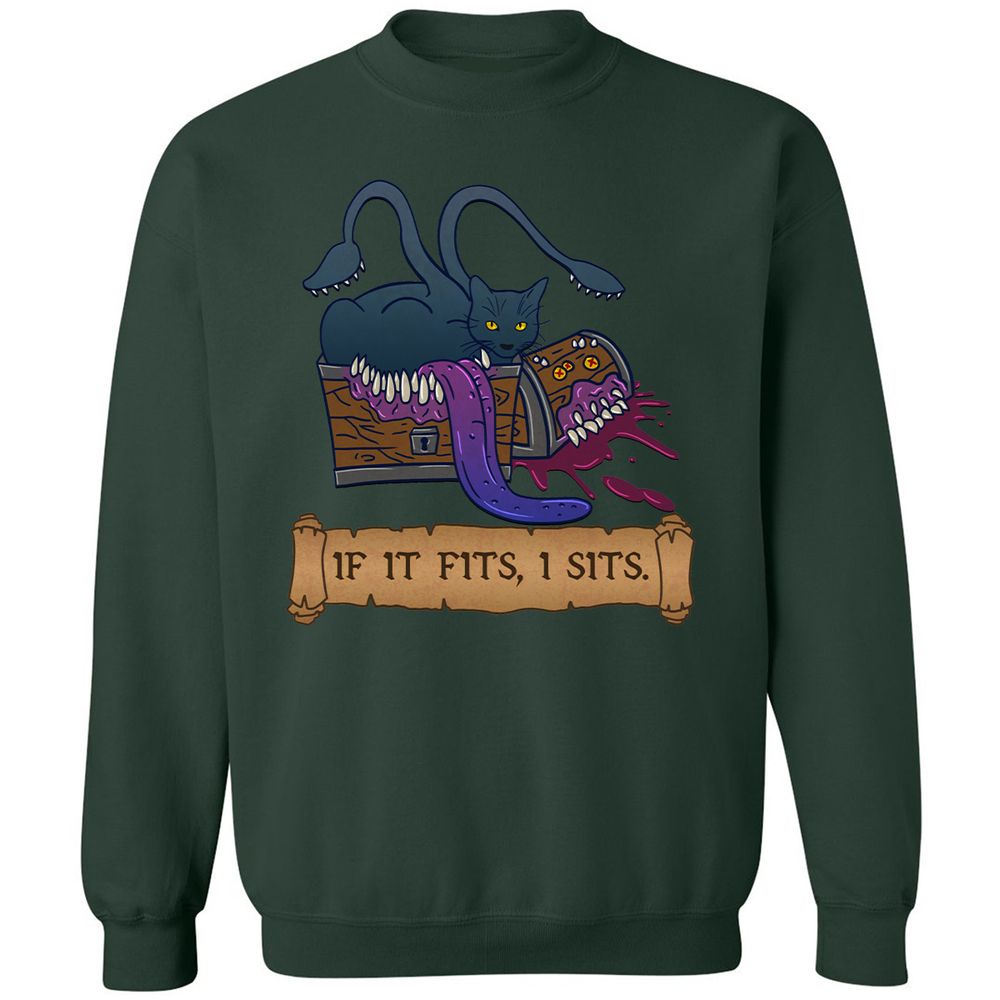 If It Fits I Sits Classic Unisex Sweatshirt - Forest Green - 4