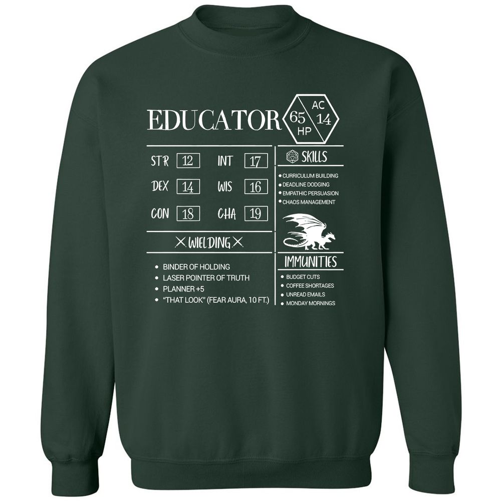 Educator New Classic Unisex Sweatshirt - Forest Green - 4
