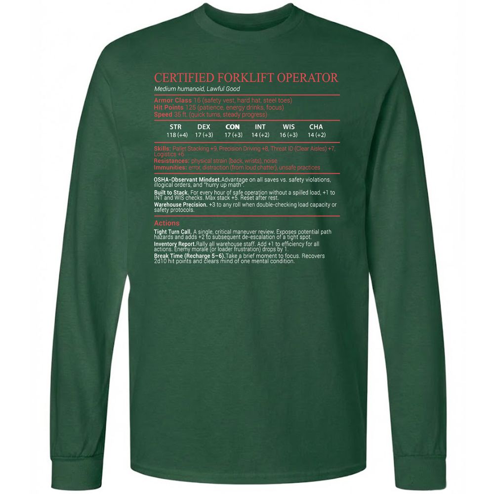 Certified Forklift Operator Stats Block - Forest Green - 4