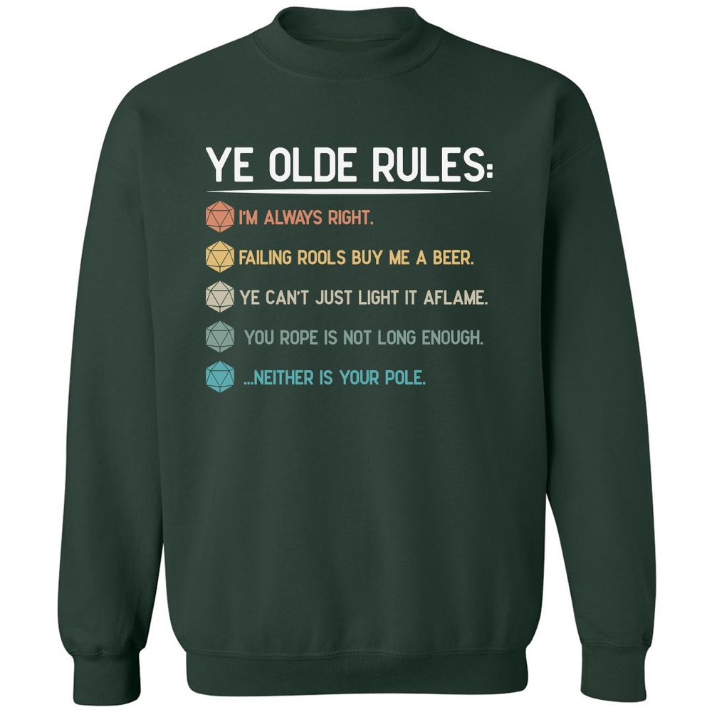 Dungeon Master Rules – Ye Olde RPG Classic Unisex Sweatshirt - Forest Green - 4