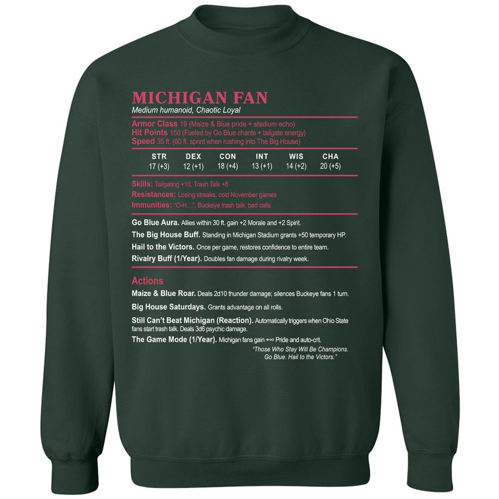 MICHIGAN FAN Classic Unisex Sweatshirt - Forest Green - 4