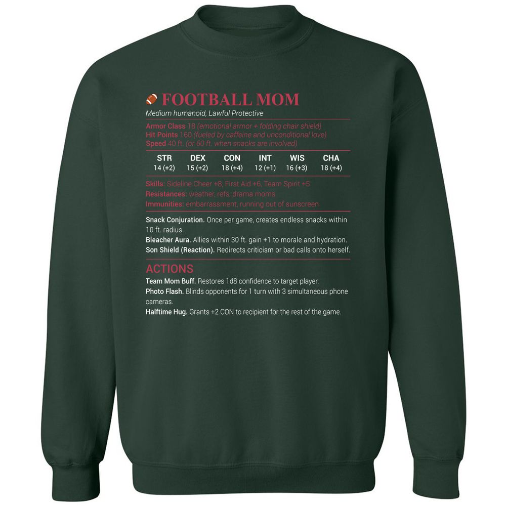 Football Mom Classic Unisex Sweatshirt - Forest Green - 4