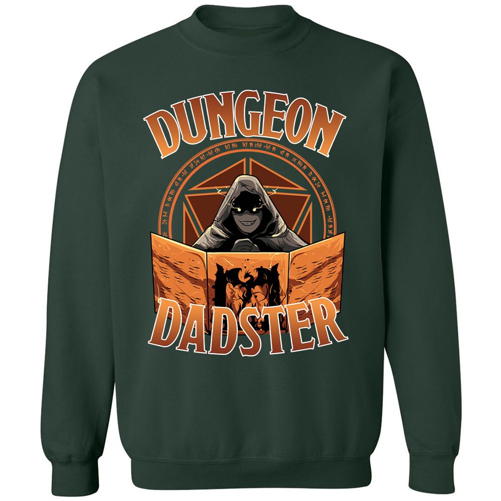 Dungeon Dadster Classic Unisex Sweatshirt - Forest Green - 4