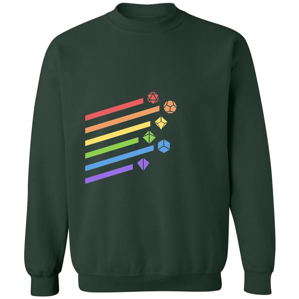 Rainbow Dice Set Classic Unisex Sweatshirt - Forest Green - 4