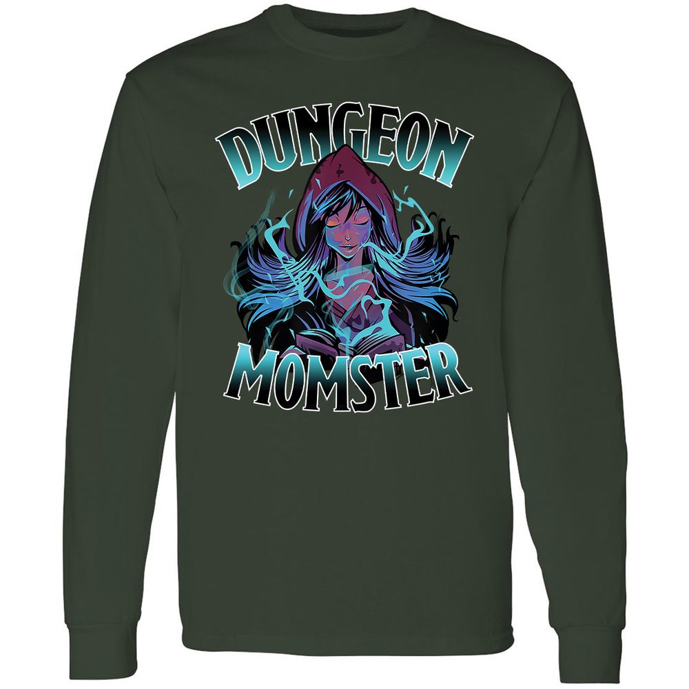 Dungeon Momster Long Sleeve T-Shirt - Forest Green - 4