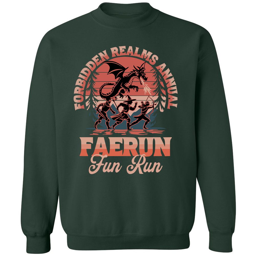 Faerun Fun Run Classic Unisex Sweatshirt - Forest Green - 4