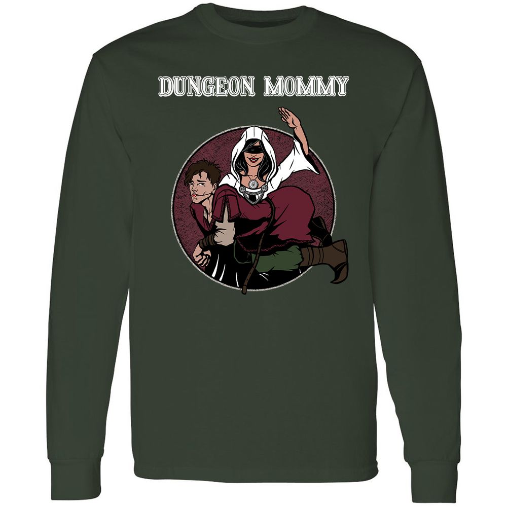 Dominant Dungeon Mommy Long Sleeve T-Shirt - Forest Green - 4