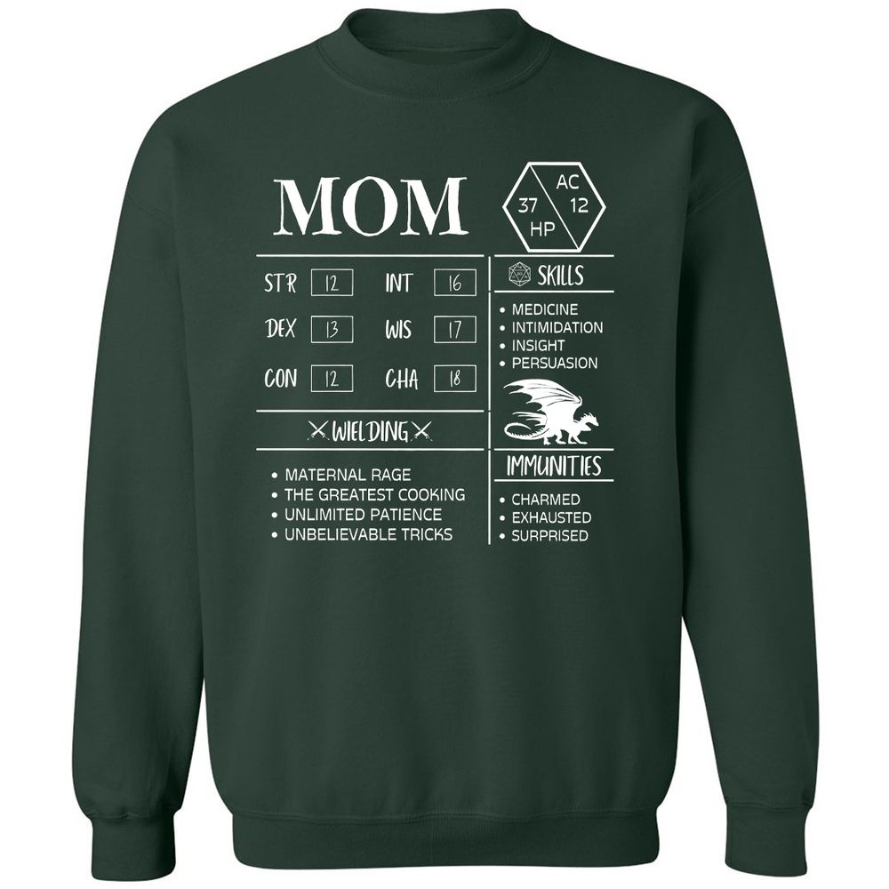 Mom Stats 2 Classic Unisex Sweatshirt - Forest Green - 4