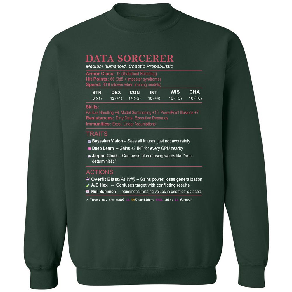 Data Scientist Stats (Data Sorcerer) - Forest Green - 4