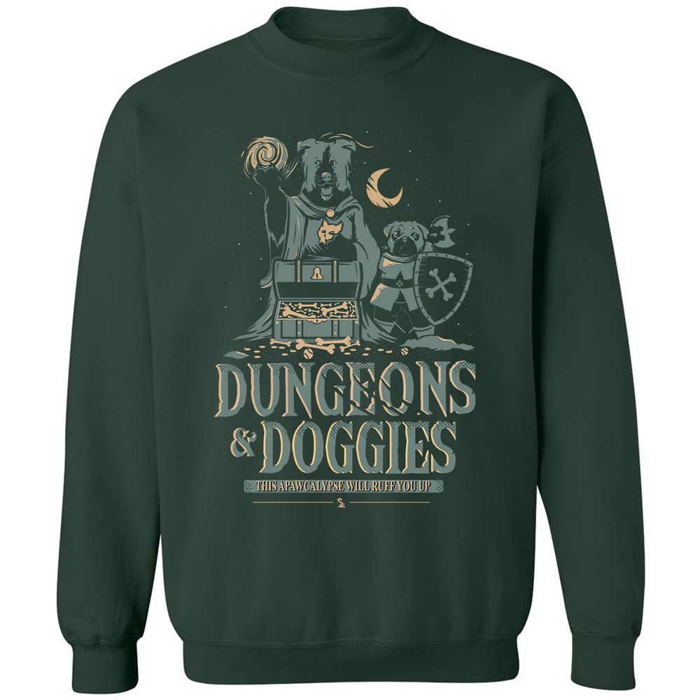 Dungeons & Doggies Classic Unisex Sweatshirt - Forest Green - 4