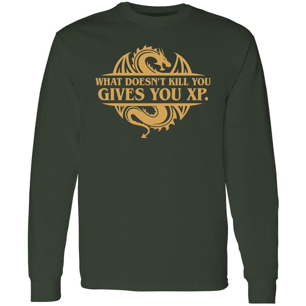 What Doesn't Kill You Gives You XP Long Sleeve T-Shirt - Forest Green - 4