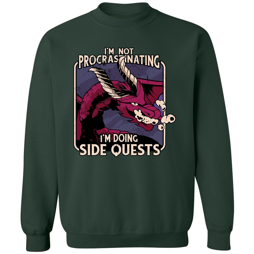 Doing Side Quests Classic Unisex Sweatshirt - Forest Green - 4