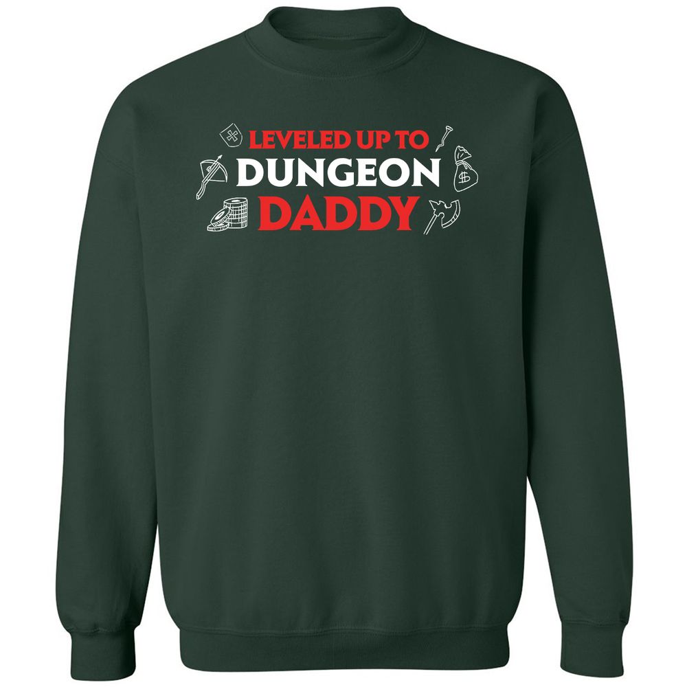 Leveled Up To Dungeon Daddy Classic Unisex Sweatshirt - Forest Green - 4