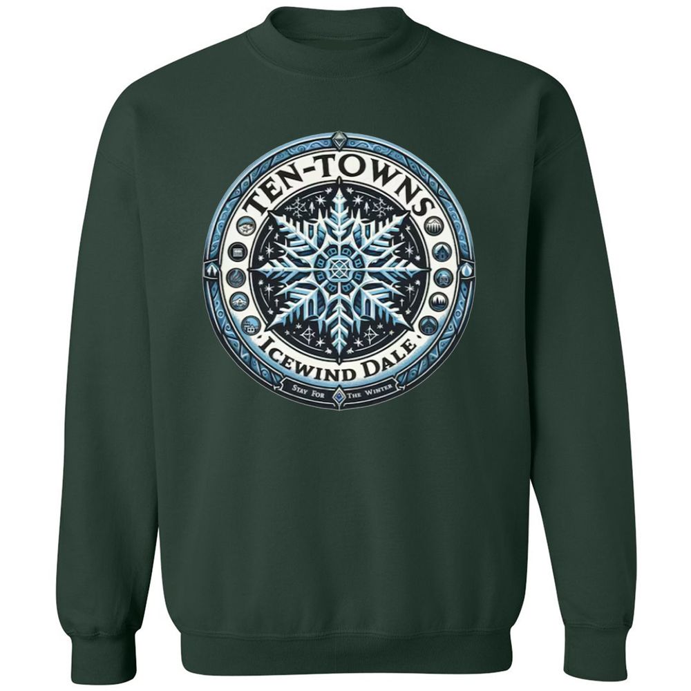 Ten-Towns Icewind Dale Classic Unisex Sweatshirt - Forest Green - 4
