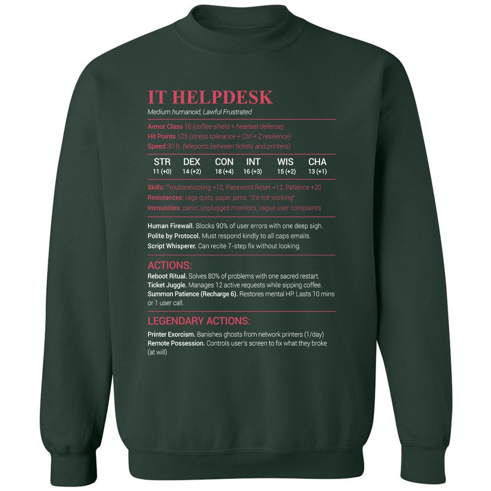 IT Helpdesk Classic Unisex Sweatshirt - Forest Green - 4