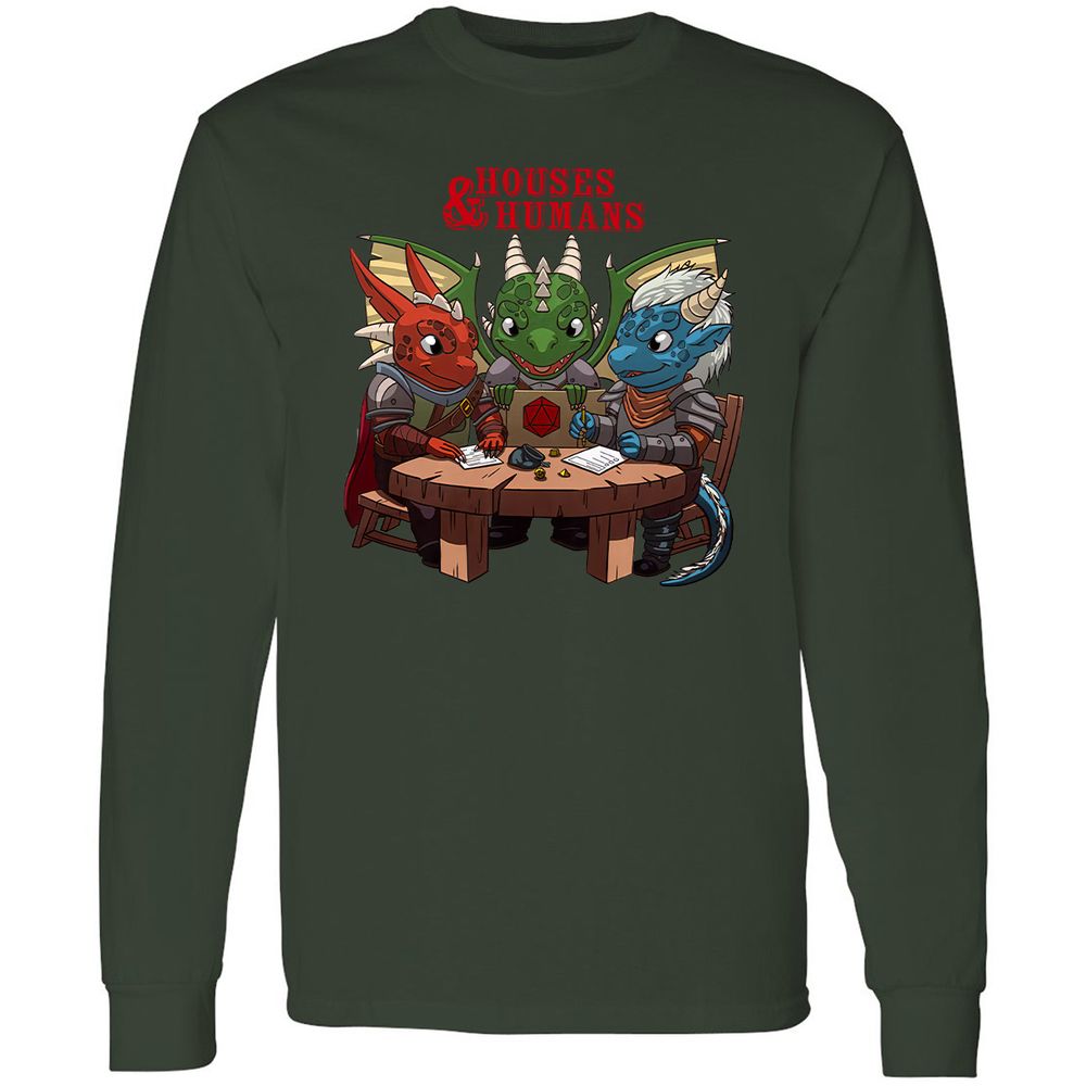 Houses & Humans Long Sleeve T-Shirt - Forest Green - 4