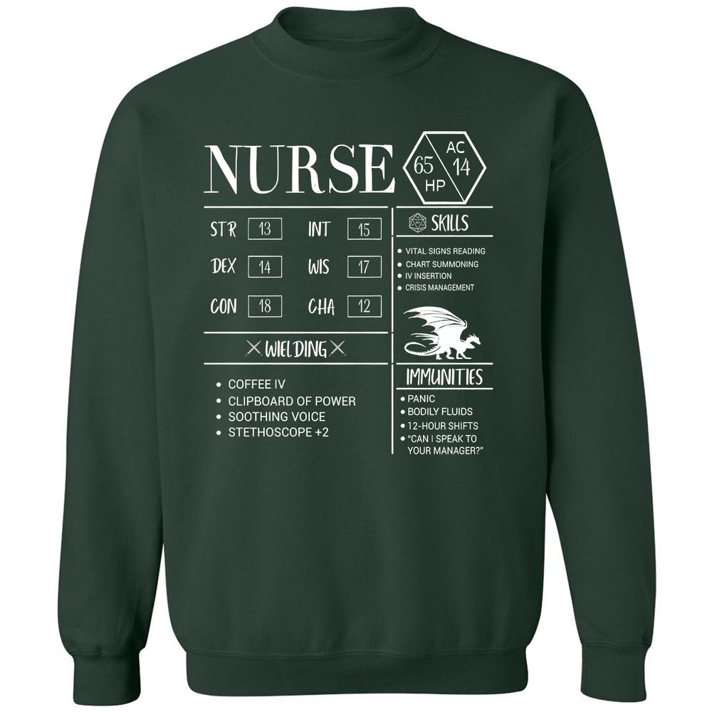 Nurse New Classic Unisex Sweatshirt - Forest Green - 4