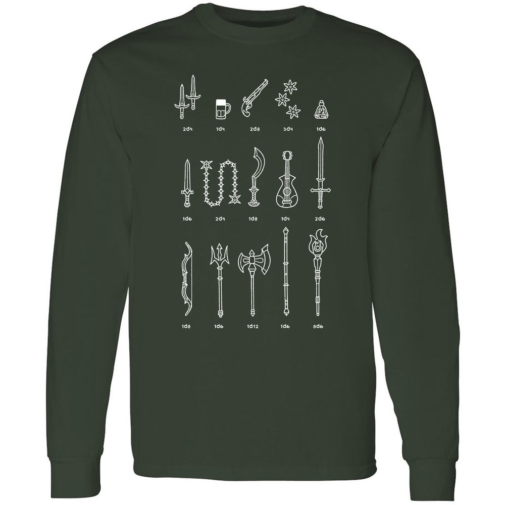 Damage Dealer RPG Long Sleeve T-Shirt - Forest Green - 4