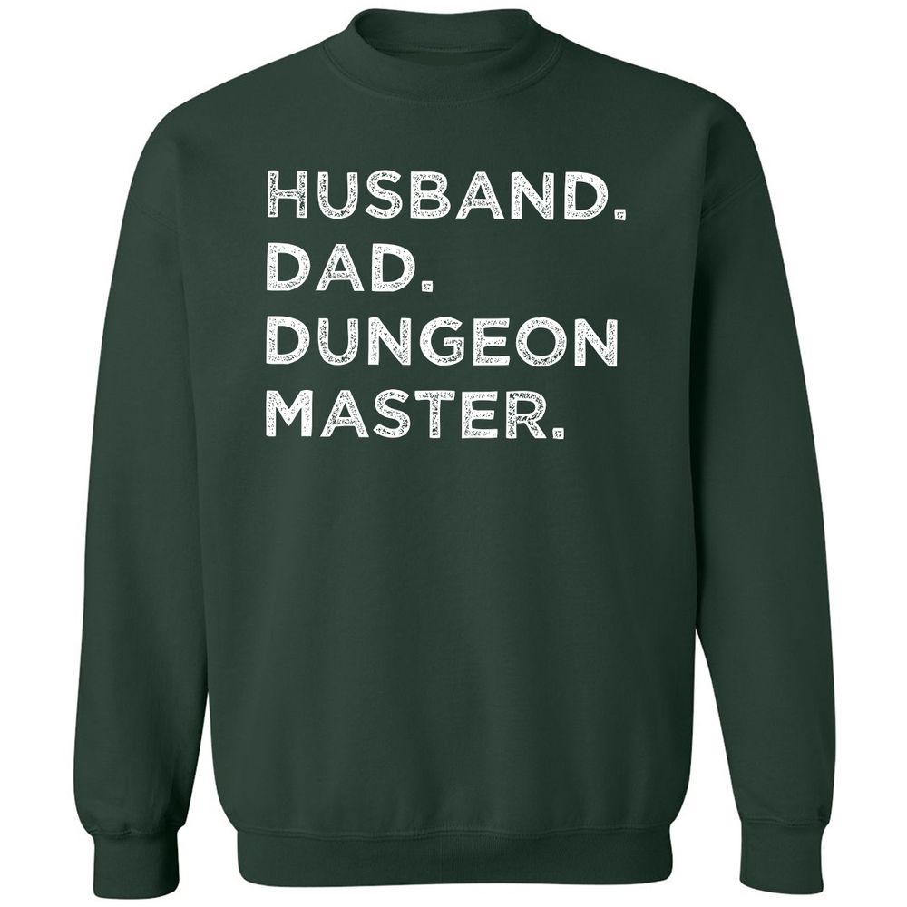 Husband Dad Dungeon Master Classic Unisex Sweatshirt - Forest Green - 4