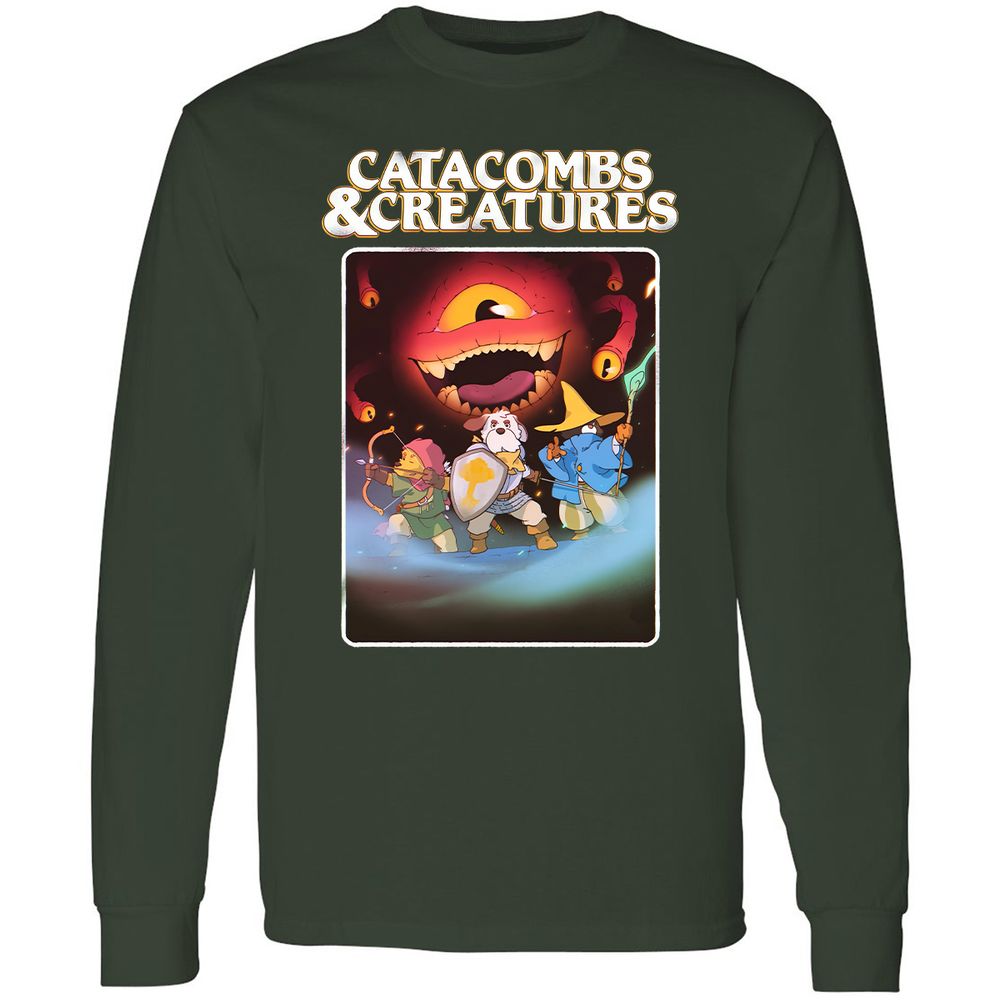 Catacombs & Creatures Long Sleeve T-Shirt - Forest Green - 4