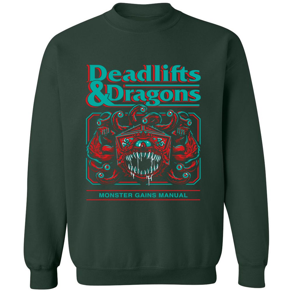 Deadlifts & Dragons Beholder - Forest Green - 4