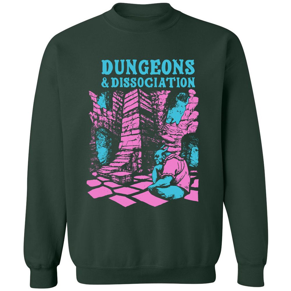 Dungeons And Dissociation Classic Unisex Sweatshirt - Forest Green - 4