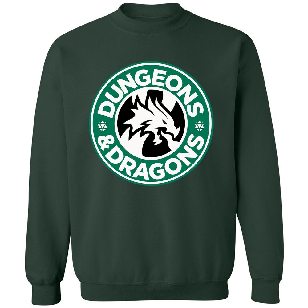 D&D Coffee Classic Unisex Sweatshirt - Forest Green - 4