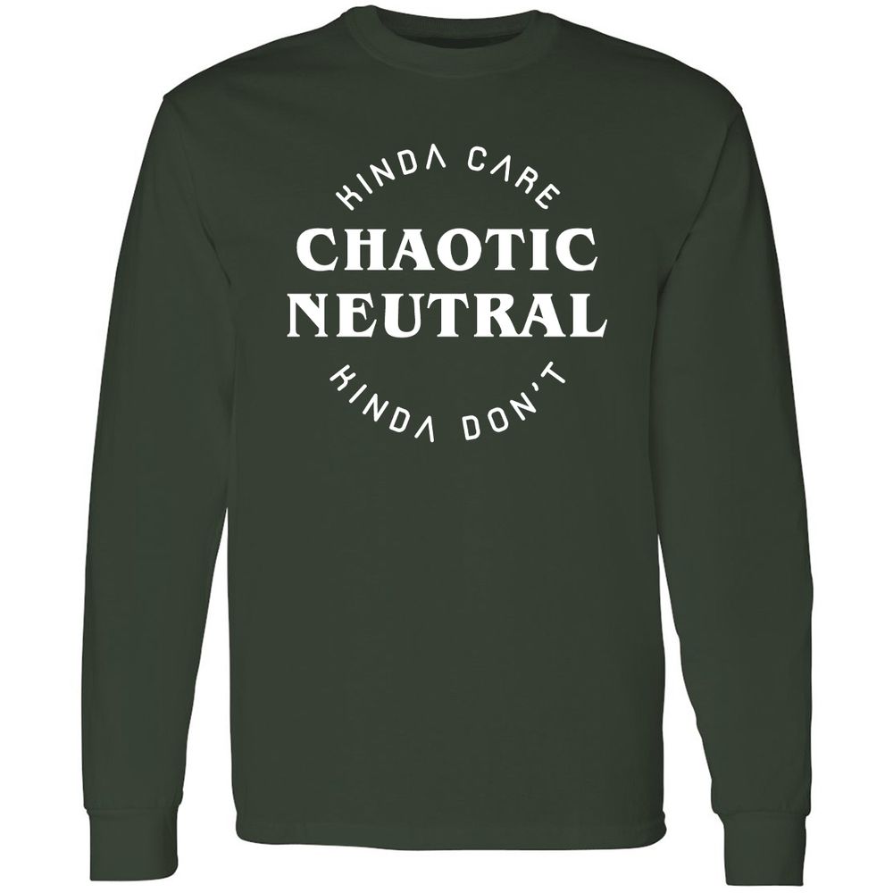 Chaotic Neutral Long Sleeve T-Shirt - Forest Green - 4