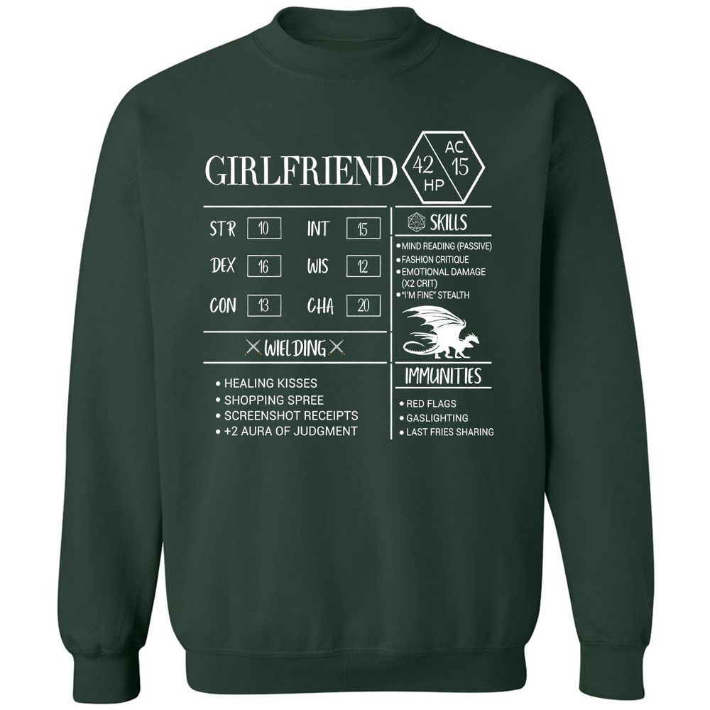 Girlfriend Stats Classic Unisex Sweatshirt - Forest Green - 4
