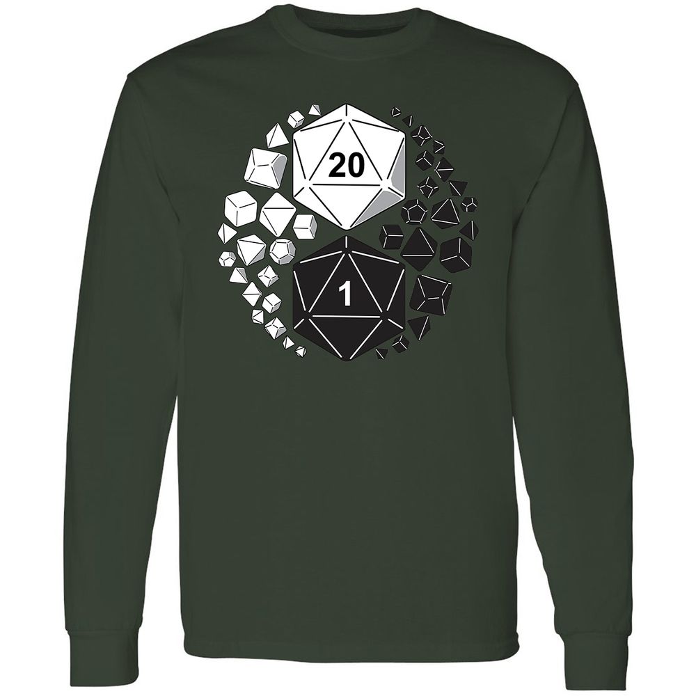 Gaming Yin Yang Long Sleeve T-Shirt - Forest Green - 4