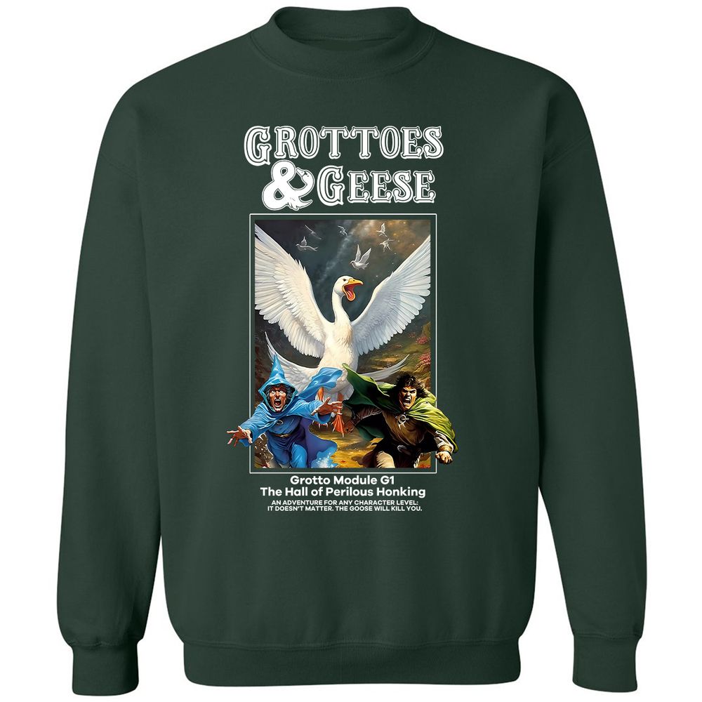 Grottoes & Geese Classic Unisex Sweatshirt - Forest Green - 4