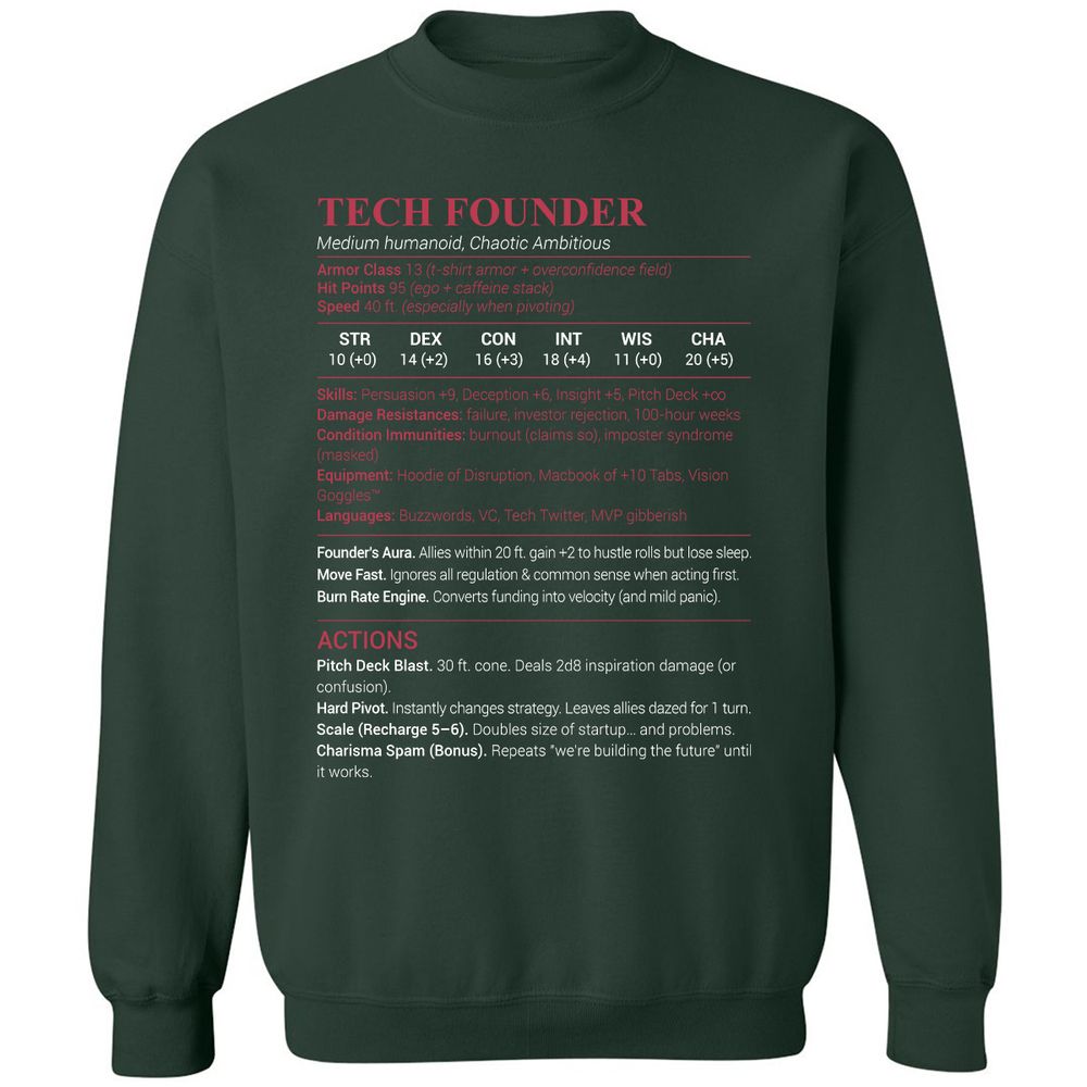 Tech Founder Classic Unisex Sweatshirt - Forest Green - 4