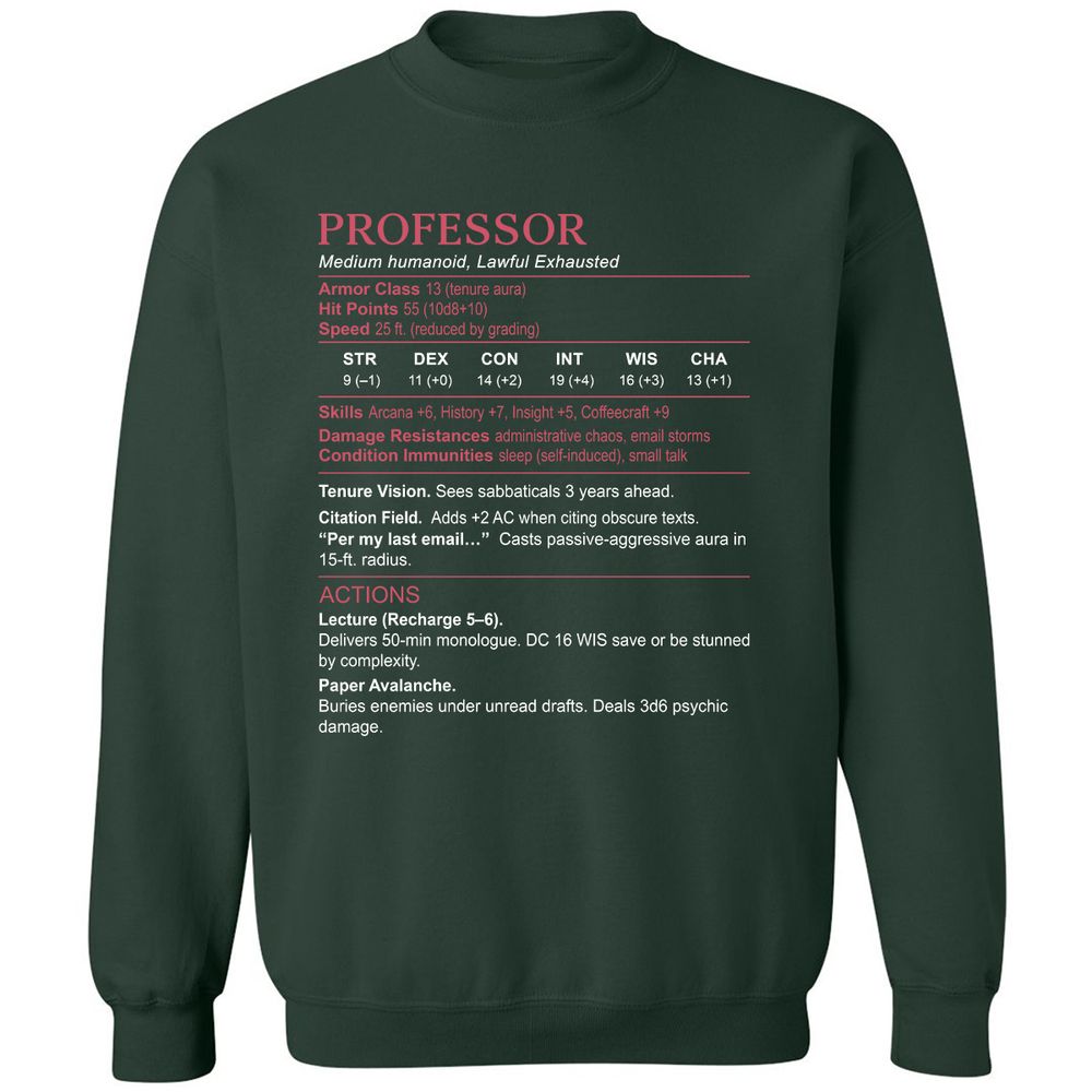 Professor Stats Classic Unisex Sweatshirt - Forest Green - 4