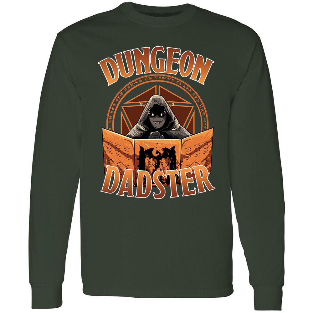 Dungeon Dadster Long Sleeve T-Shirt - Forest Green - 4
