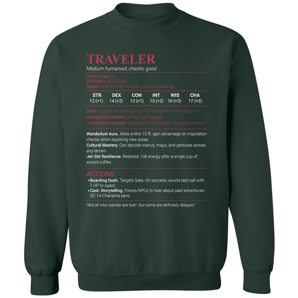 Traveler Classic Unisex Sweatshirt - Forest Green - 4
