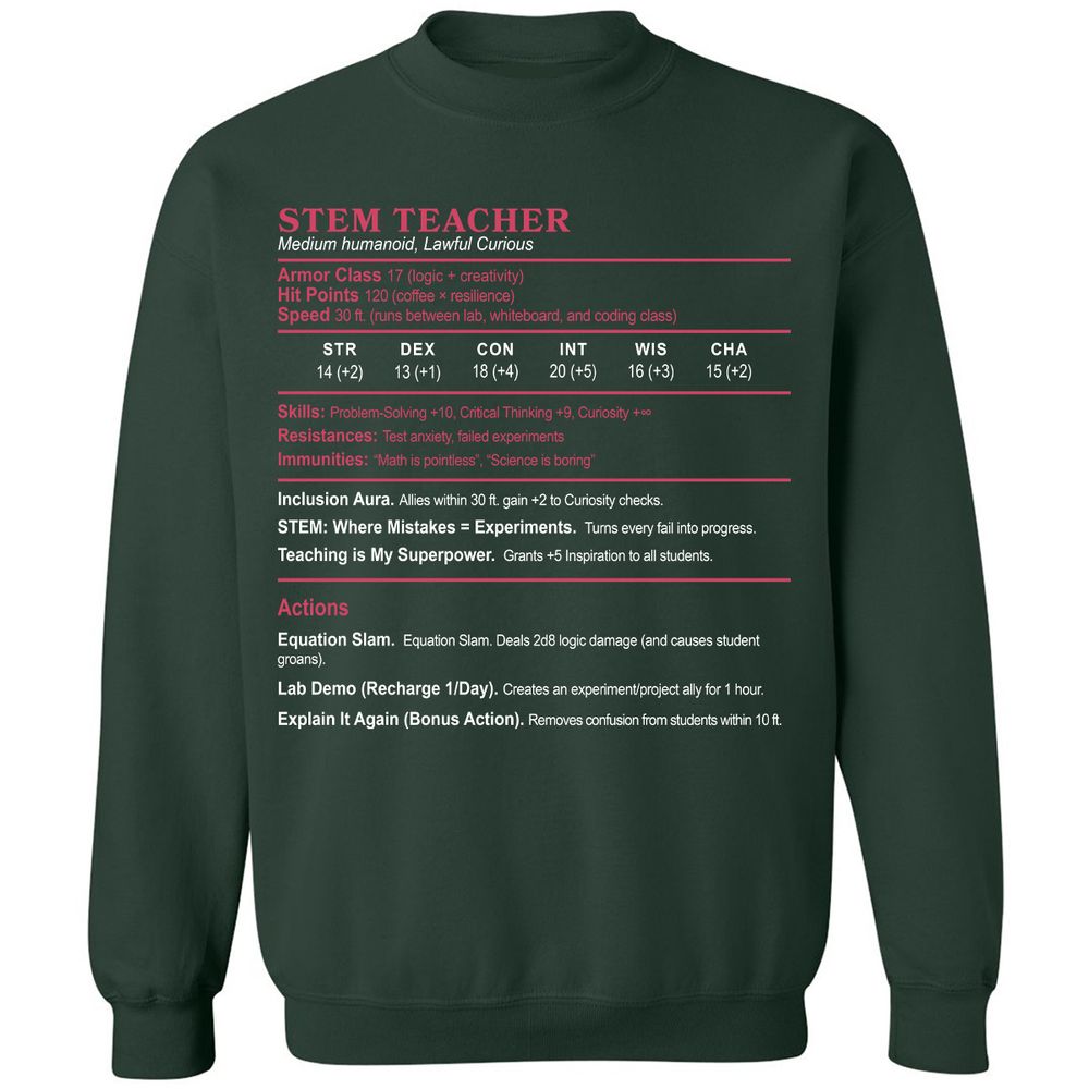 STEM TEACHER Classic Unisex Sweatshirt - Forest Green - 4