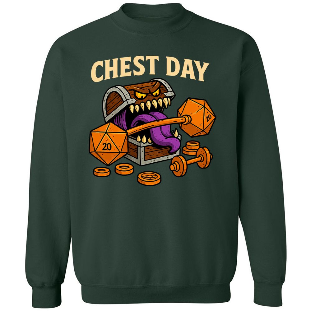 Chest Day Classic Unisex Sweatshirt - Forest Green - 4