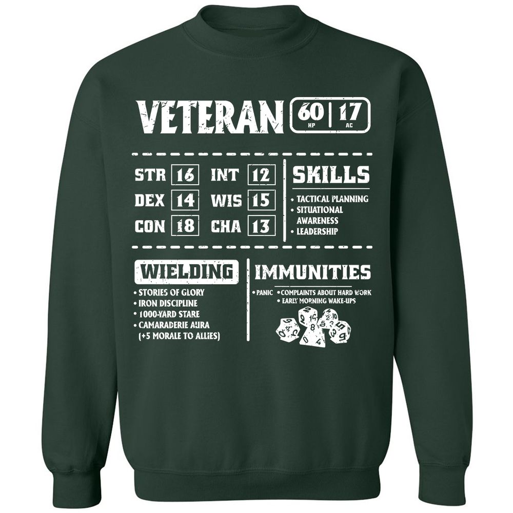 Veteran New Ver. Classic Unisex Sweatshirt - Forest Green - 4