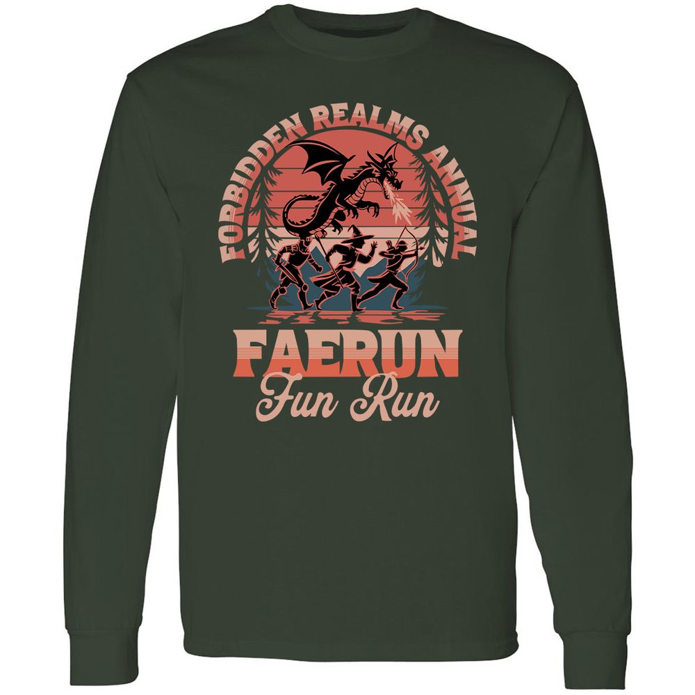 Faerun Fun Run Long Sleeve T-Shirt - Forest Green - 4