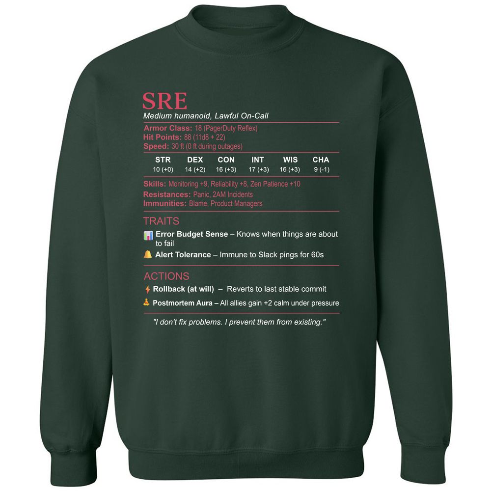 SRE Stats Classic Unisex Sweatshirt - Forest Green - 4