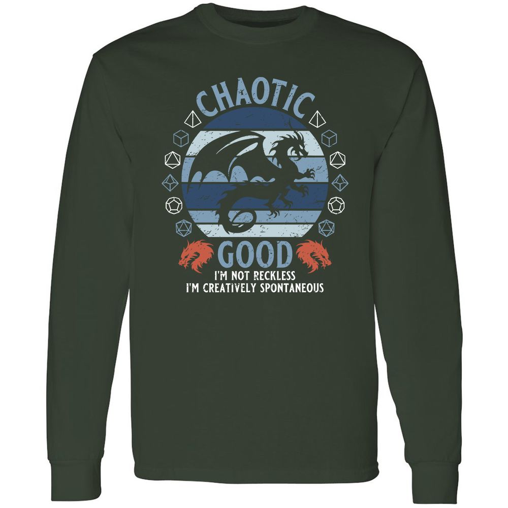 Chaotic Good 2 Long Sleeve T-Shirt - Forest Green - 4