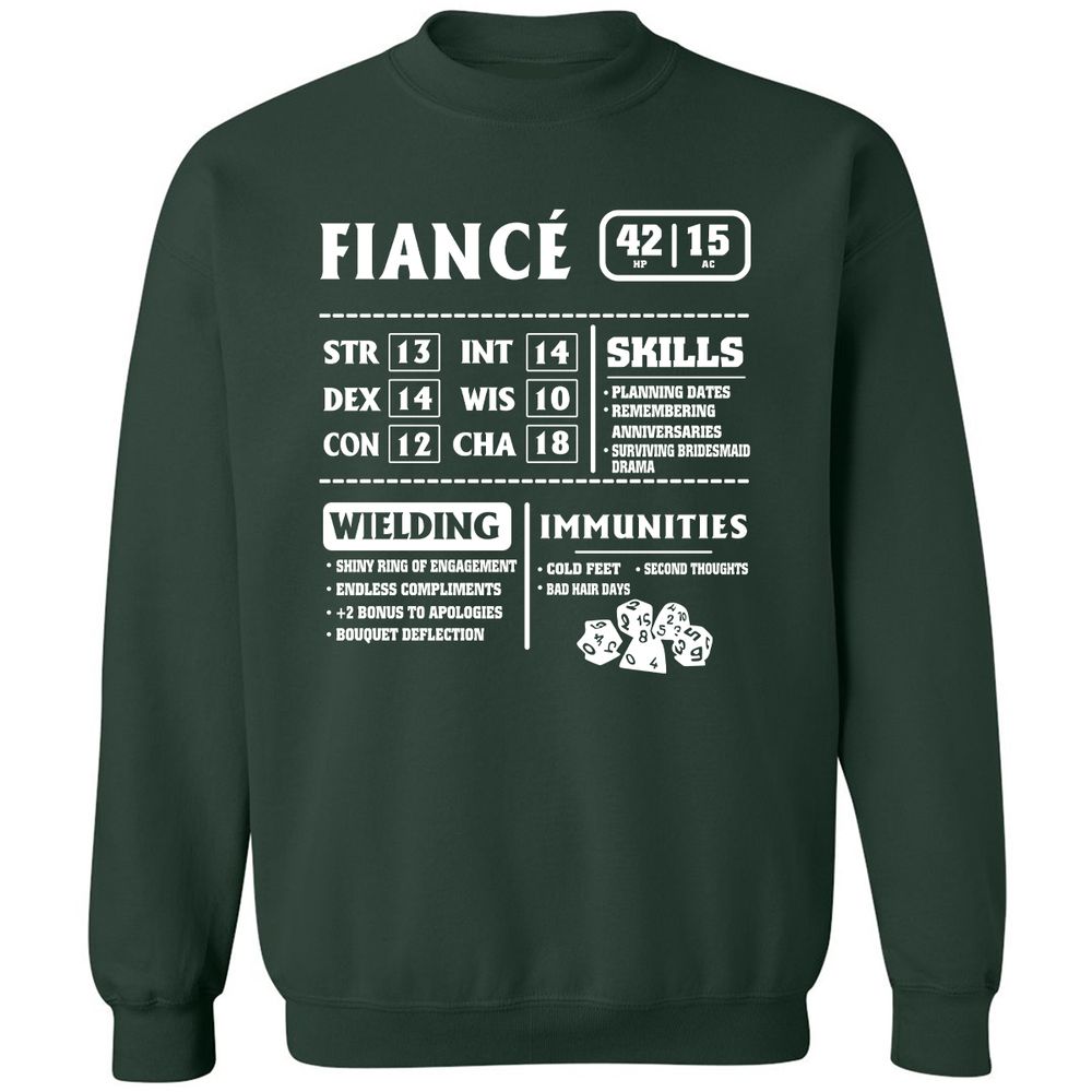 Fiance Stats Classic Unisex Sweatshirt - Forest Green - 4