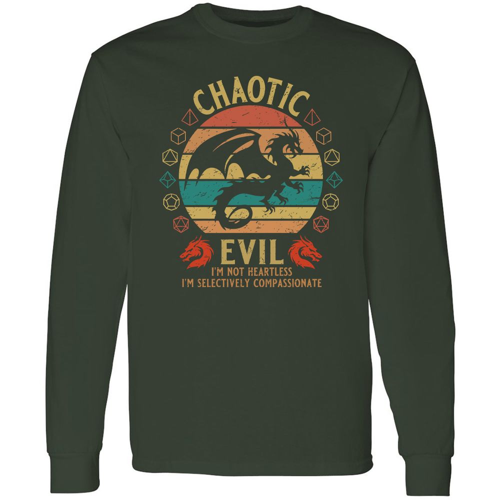 Chaotic Evil Long Sleeve T-Shirt - Forest Green - 4