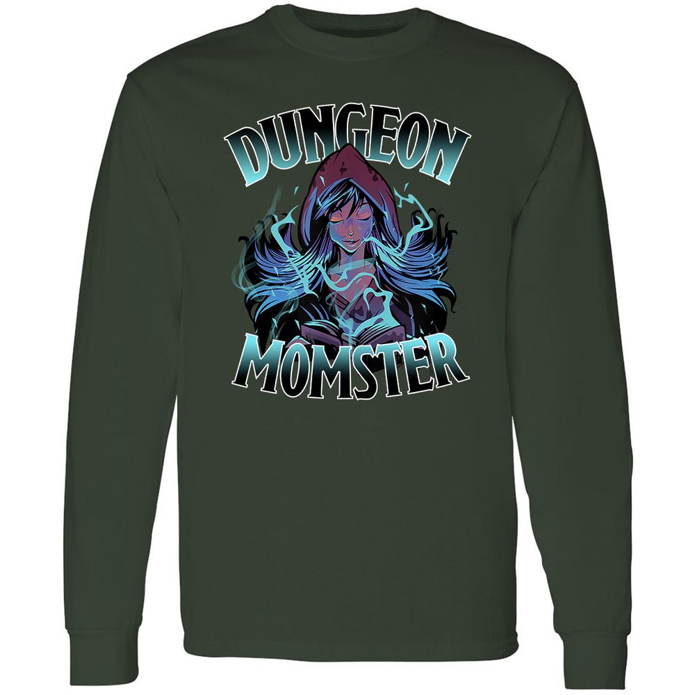 Dungeon Momster Long Sleeve T-Shirt - Forest Green - 4