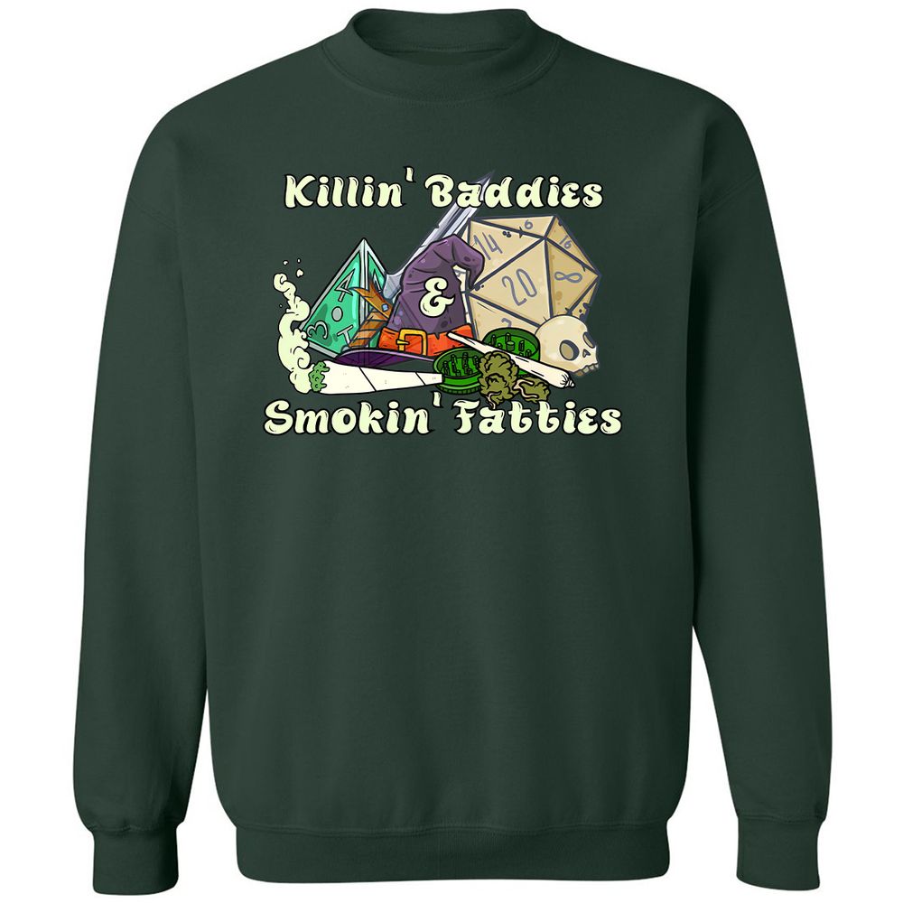 Killin' Baddies Smokin' Fatties Classic Unisex Sweatshirt - Forest Green - 4