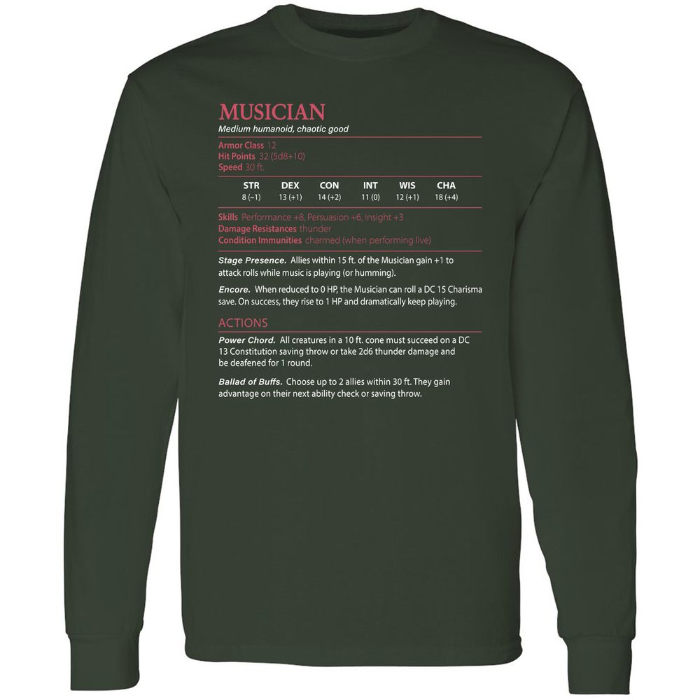Musician Stats - Forest Green - 4