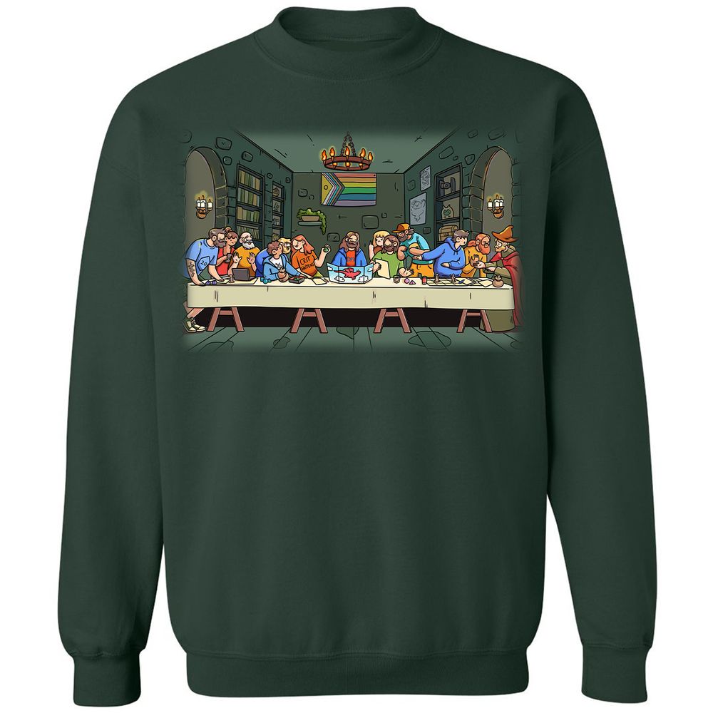 DnD Characters Pride Themed The Last Supper Shirt Classic Unisex Sweatshirt - Forest Green - 4