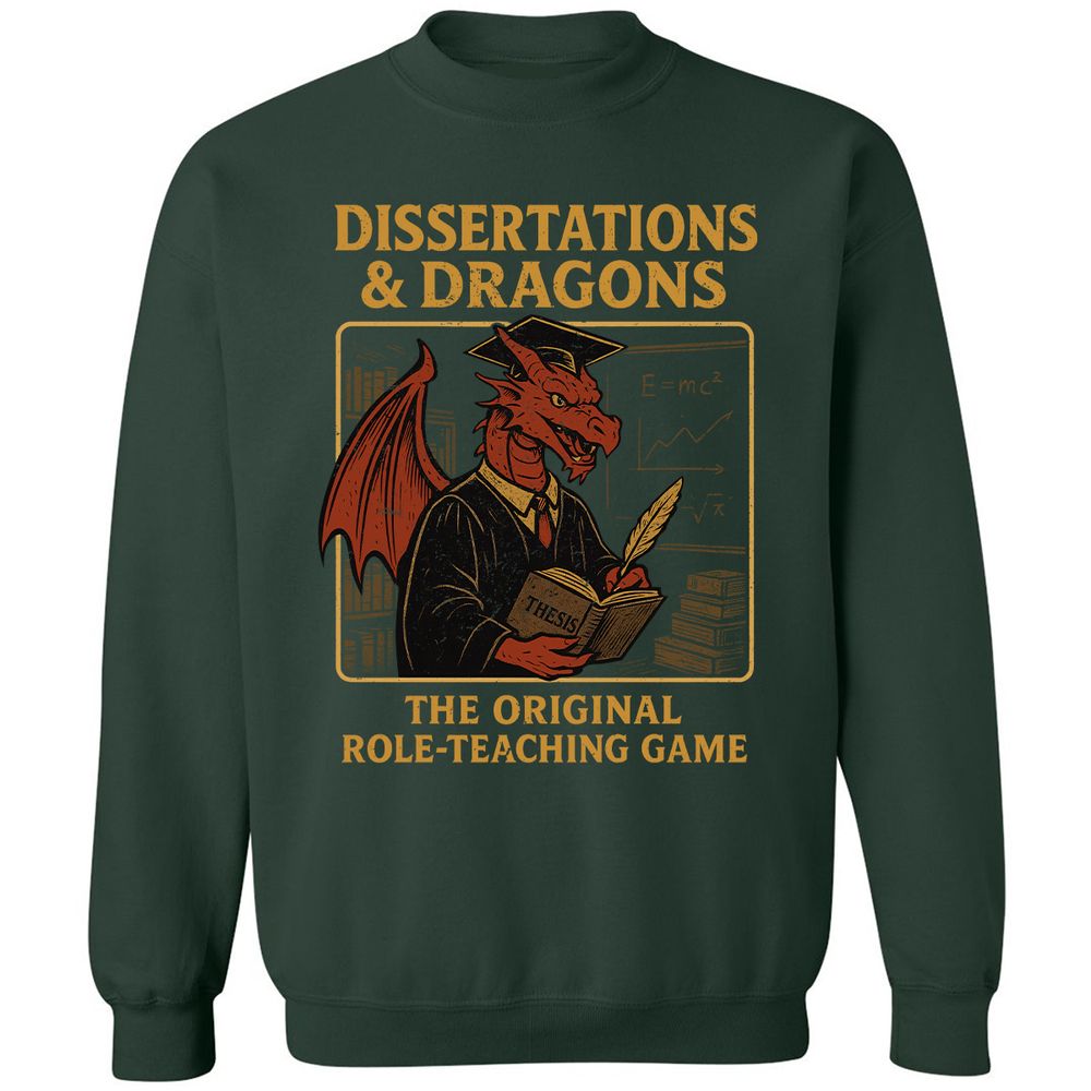 Disserations & Dragons Classic Unisex Sweatshirt - Forest Green - 4