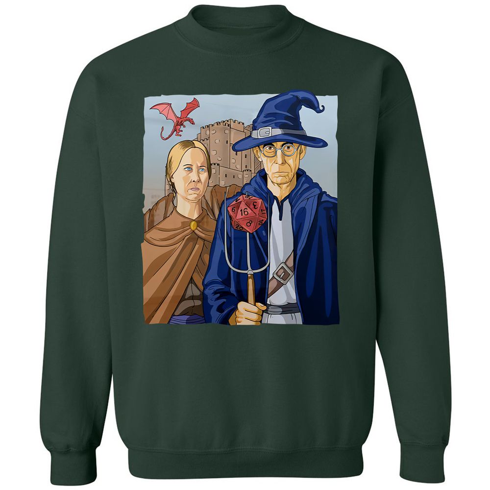 DnD Gothic Classic Unisex Sweatshirt - Forest Green - 4