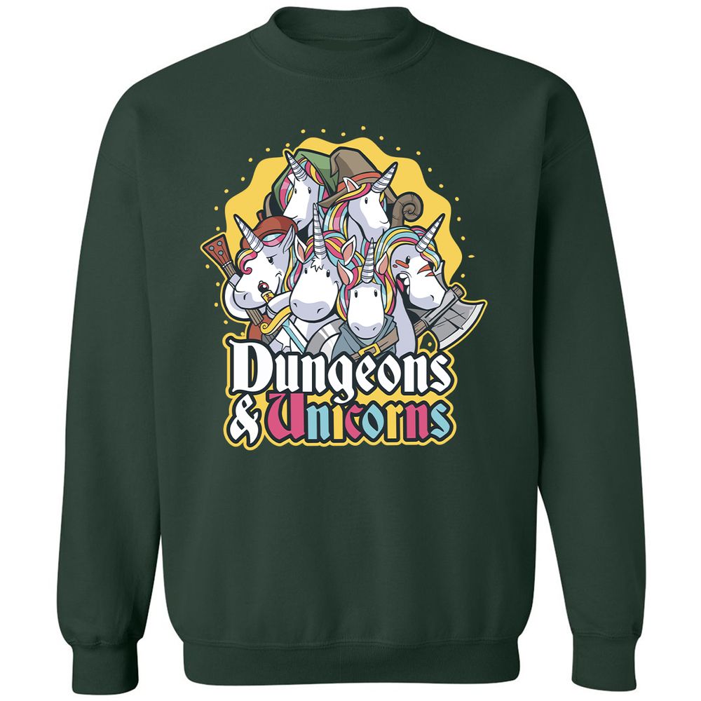 Dungeons And Unicorns Classic Unisex Sweatshirt - Forest Green - 4